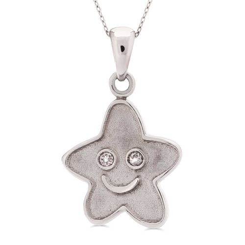 Pingente em Ouro Branco 18k com Diamantes 185700