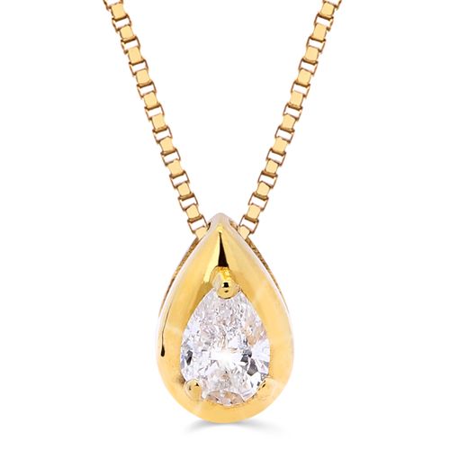 Pingente em Ouro Amarelo 18 k Gota com Diamante Vs 186591