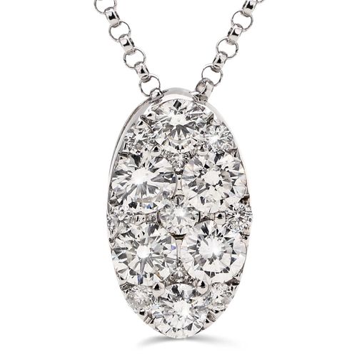 Pingente em Ouro Branco com 15 Diamantes Aprox. 81 pts 191463 Pingente em Ouro Branco com 15 Diamantes Aprox. 81 pts 191463