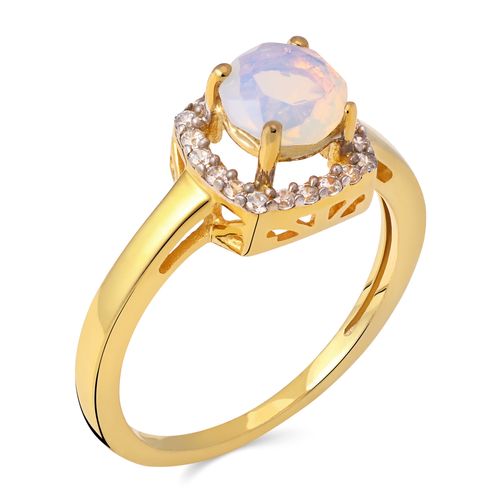 Anel em Prata 925 com Opala e Zircônias 196818