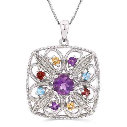 Pingente em Prata 925 com Mix de Pedras Brasileiras 119904