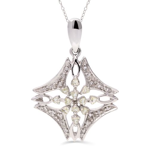 Pingente em Prata 925 Com Amblygonite e Topázio Branco 158851