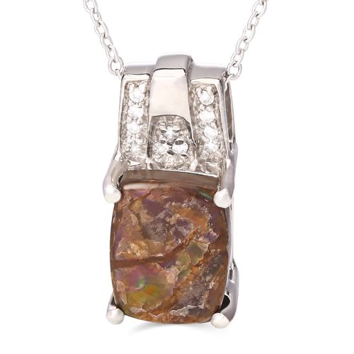 Pingente em Prata 925 com Amolite e Zircônias 157095