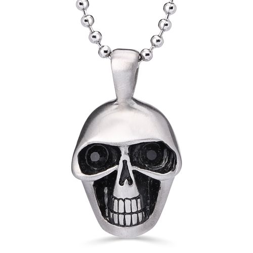 Pingente Caveira com Corrente em Aço Inoxidável 111499