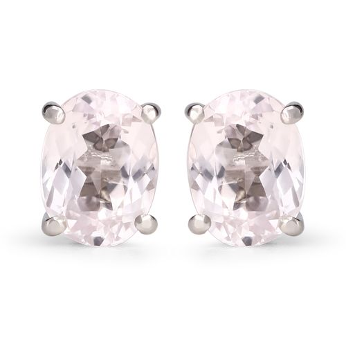 Par de Brinco Em Prata 925 com Kunzita Oval 160735