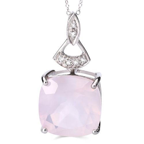 Pingente em Prata 925 Com Quartzo Rosa e Topázio Branco 161108