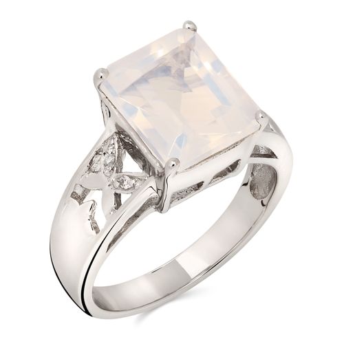 Anel em Prata 925 com Quartzo Blue Moon e Topazios Brancos 161552