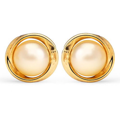 Par de Brinco Ouro Amarelo com Pérola Baby Infantil 199439