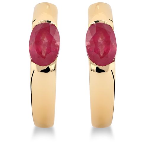 Argola em Ouro Amarelo 18k com Rubis 123459