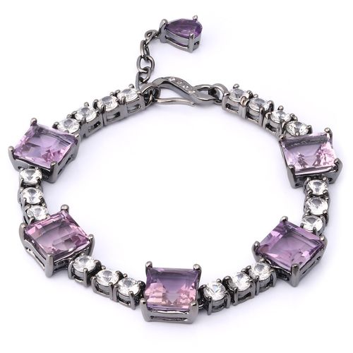 Pulseira Linha Premium em Prata 925 com Ametistas e Zirconias 198070