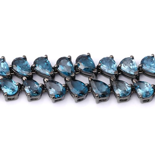 Pulseira Linha Premium em Prata 925 com Topazio Azul 198088