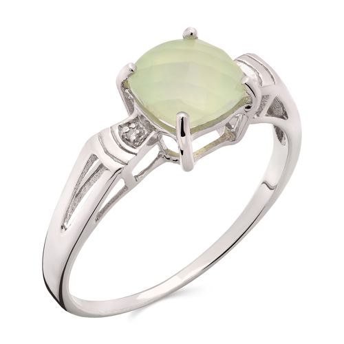 Anel em Prata 925 com Prenita e Diamantes 168170