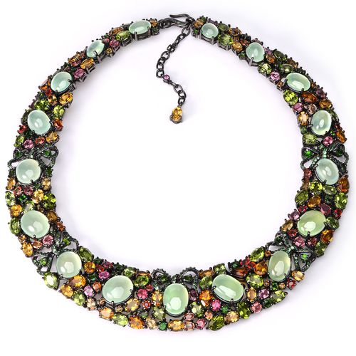 Colar Linha Premium em Prata 925 com Prenitas, Safiras, Peridotos, Citrinos e Granadas 174927