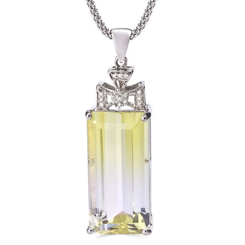 Pingente em Prata 925 com Citrino Bi Colour, Topázio Branco e Diamante 159608