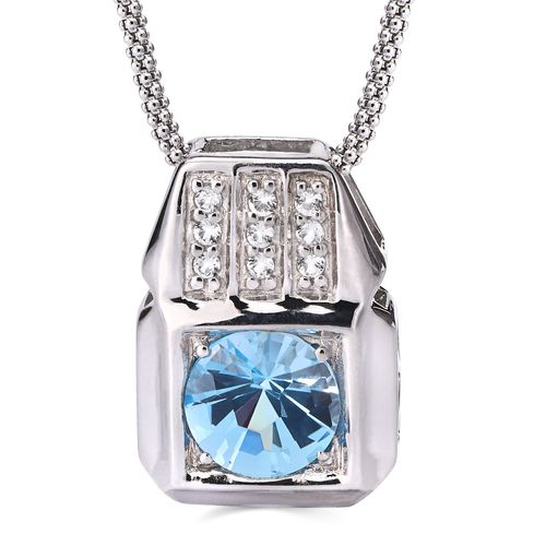 Pingente em Prata 925 com Topázio Azul 167151