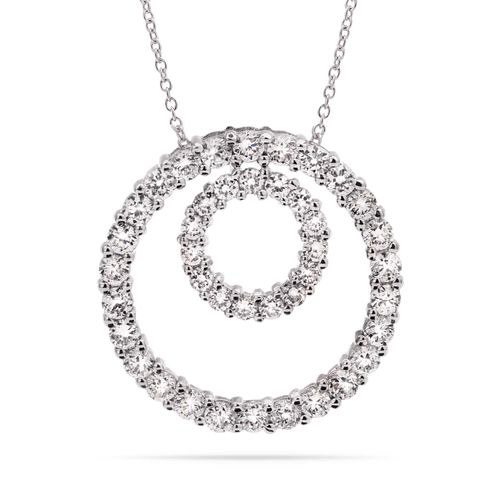 Pingente em Prata 925 Circulos com Zirconias 183467