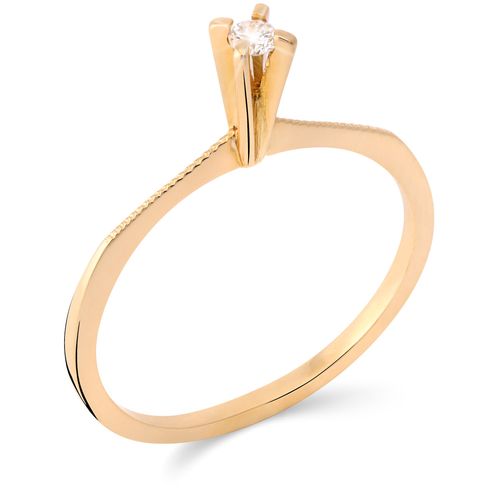 Anel em Ouro Amarelo 18 k com Diamante 185056