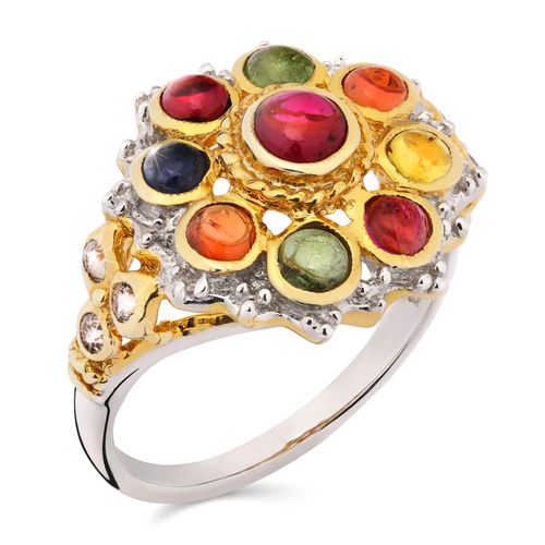 Anel Linha Premium em Prata 925 com Mix De Pedras Brasileiras 185312