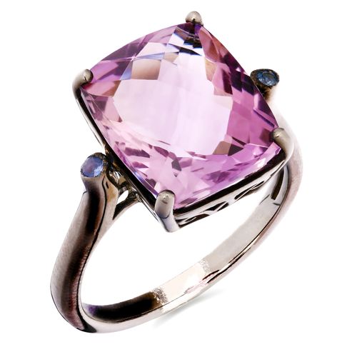 Anel Linha PRemium em Prata 925 com Ametista e Safiras Azuis 188319