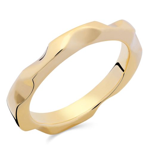 Aliança em Ouro Amarelo 18k Inteira Ondulada 190927