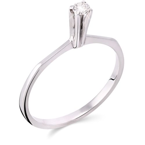 Anel em Ouro Branco 18k com Solitário Ouro Branco 191190