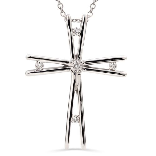 Pingente em Ouro 18k Cruz com Diamantes 191455