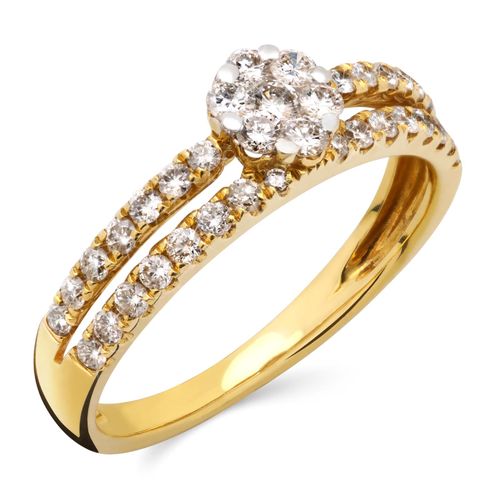 Anel em Ouro 18k Florzinha com Diamantes Brancos 191467