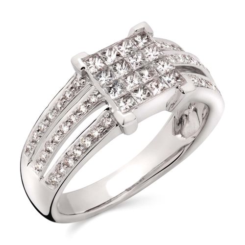 Anel em Ouro Branco 18k com Diamantes 191469