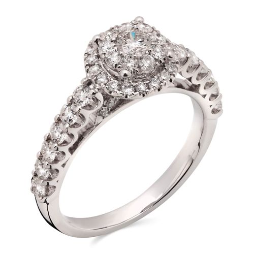 Anel em Ouro Branco 18k Flor com Diamantes 191517 Anel em Ouro Branco 18k Flor com Diamantes 191517