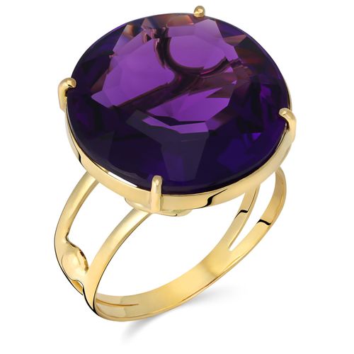 Anel em Ouro Amarelo 18k com Ametista 197046
