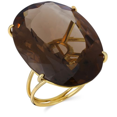 Anel em Ouro Amarelo 18k com Topázio Fumê 197067