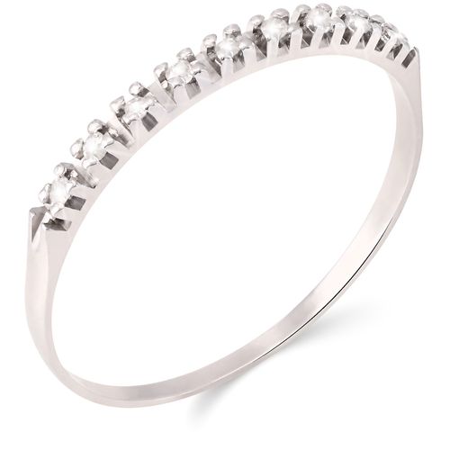 Meia Aliança em Ouro Branco 18k com 9 Diamantes 197928