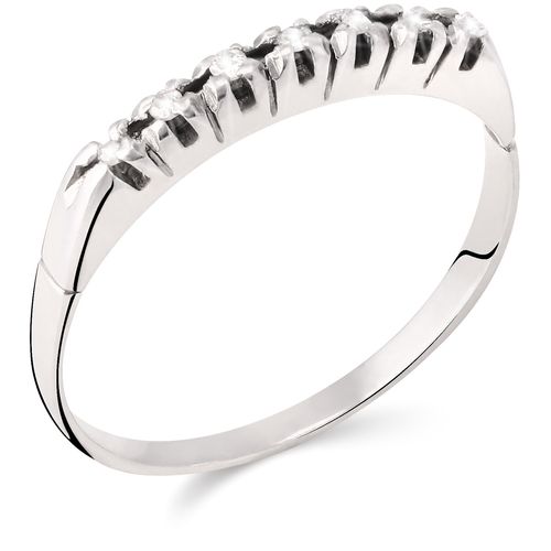Meia Aliança em Ouro Branco 18 k com 7 Diamantes 197932