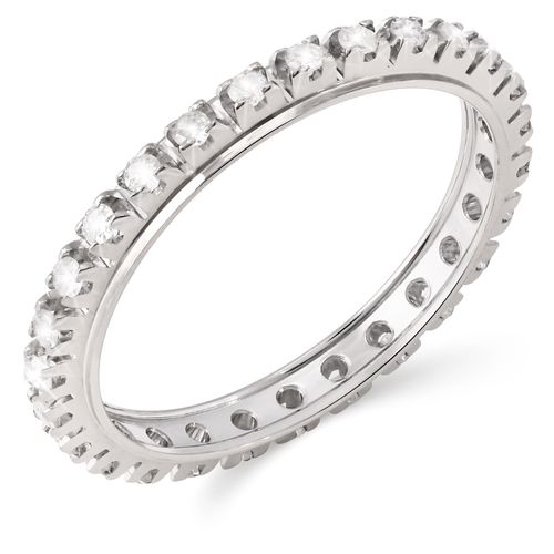 Aliança Inteira em Ouro Branco 18k de Diamantes 197933