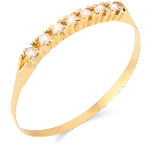 Meia Aliança em Ouro Amarelo 18k com Diamantes 197941