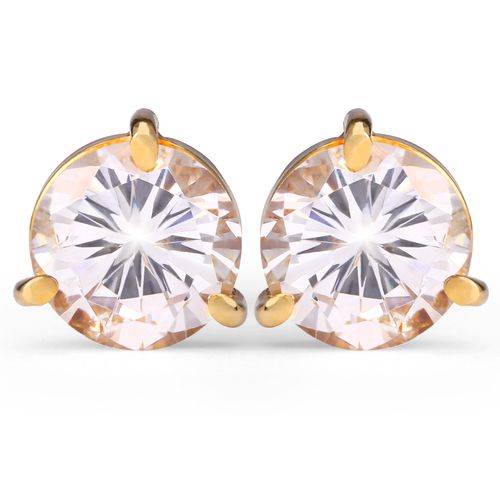 Par de Brincos em Ouro Amarelo Solitário com Zircônia Infantil 199440