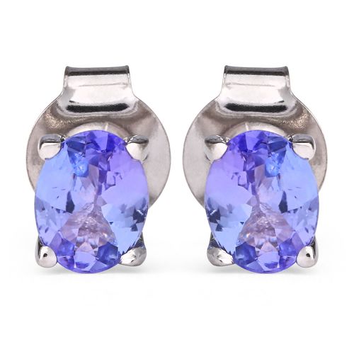 Par de Brincos em Ouro Branco Infantil Solitário com Tanzanita 199445