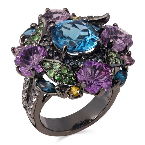 Anel Linha Premium em Prata 925 com Mix de  Pedras Naturais 198100