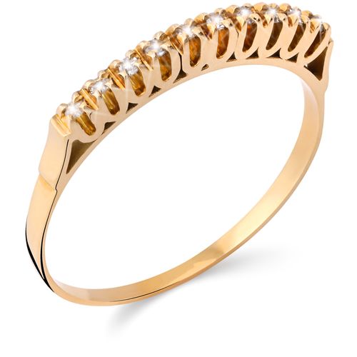 Meia Aliança em Ouro Amarelo 18k com Diamantes 198932