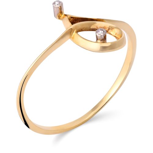 Anel em Ouro Amarelo 18k com Diamantes 198938