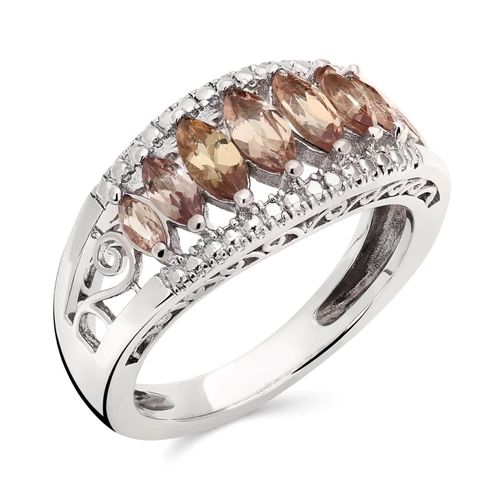 Anel em Prata 925 com Granadas Navetes Change Color 107148