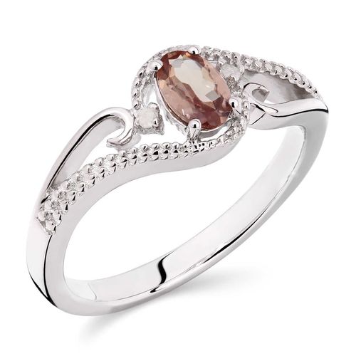 Anel em Prata 925 com Granada Change Color e Diamantes 107184