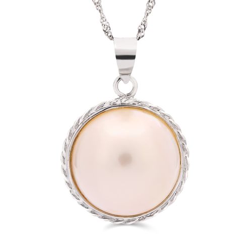 Pingente em Ouro Branco 18k com Madre Perola 113550