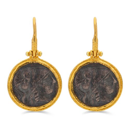 Par de Brinco em Ouro Amarelo 23,64K e Prata Ara Collection 106827