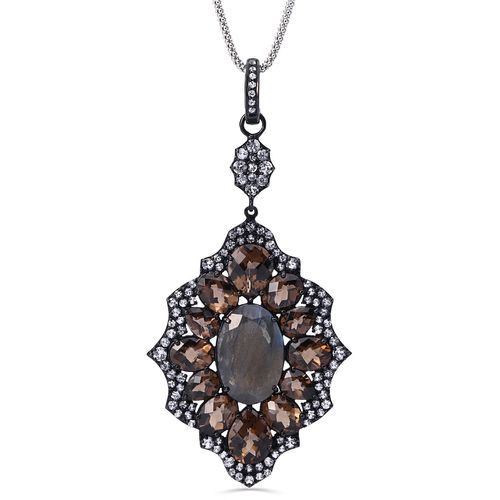 Pingente Linha Setara Coleection em Prata 925 com Topazios Fume, Labradorita e Topazios Brancos 127612