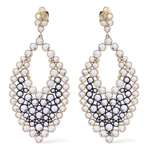 Par de Brinco Linha Setara em Prata 925 com Topázios Brancos 128199