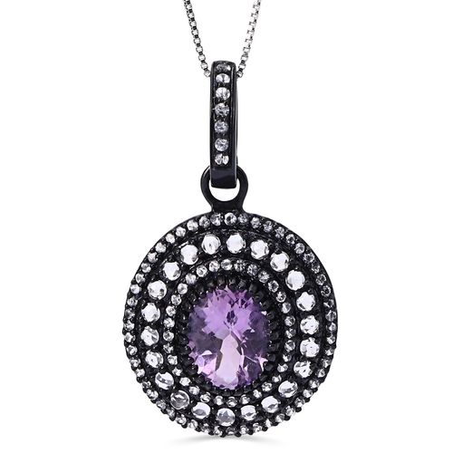 Pingente Linha Setara Collection em Prata 925 com Ametista e Topazios Brancos 131483