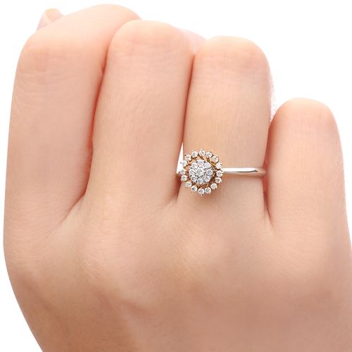 Anel em Ouro Branco 18 k com Diamantes 133805