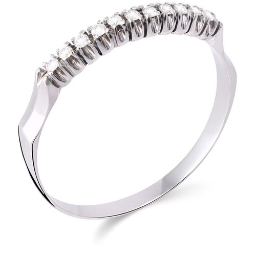 Meia Aliança Ouro Branco 18k com Diamantes 133910