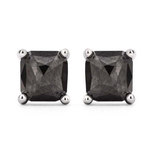 Par de Brinco em Prata 925 com Diamantes Negros 138449